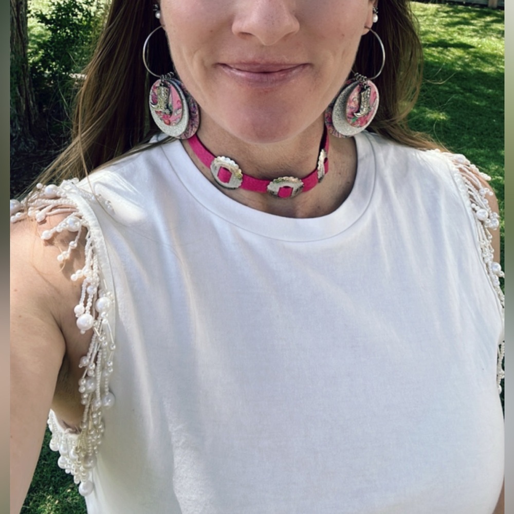 Handmade Women’s Pink Western Jewelry Set, Rodeo Maximalism